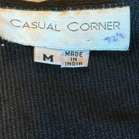 Vtg Casual Corner Black Genuine Leather Vest Ribbed Back Zip Up Moto Fitted M - Picture 4 of 9